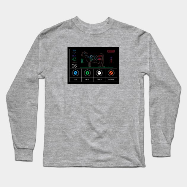 Synthesizer Screen: Delay Long Sleeve T-Shirt by Atomic Malibu